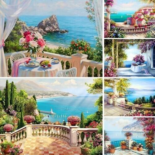 5D Diamond Painting Landscape Flower Sea Cross stitch Kit Full Drill Square Embroidery Mosaic Picture Of Rhinestones Home Decor