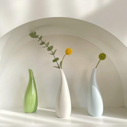Cutelife Nordic Minimalism White Ceramic Vase Decoration Home Living Room Flower Arrangement Vase Ins Table Wedding Plant Vase