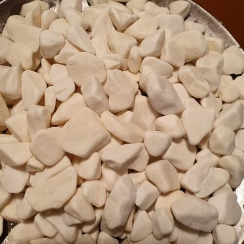 Dolomite smooth white size stone, pebbles decorative for aquarium for fish glass or plant vase pot 1-2 cm size 1 kg