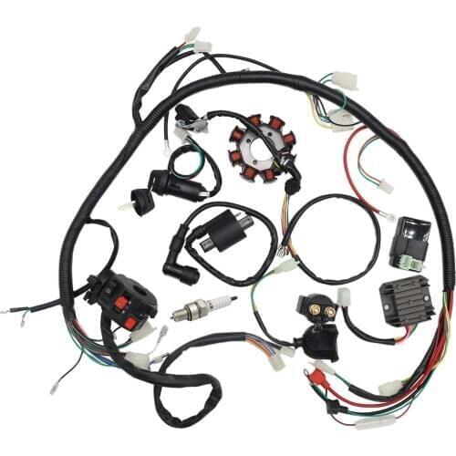Full Electrics Wiring Harness Loom CDI Coil For CG125 150 250CC ATV Quad Go Kart Buggy