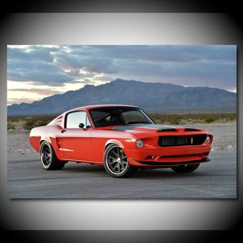 Classic Fastback Ford Mustang Muscle Car Wallpaper Canvas Paintings Posters and Prints Wall Art for Living Room Decor