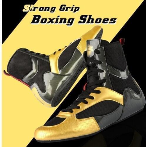 GINGPAI Adult Kids Wrestling Shoes Lightweight Boxing Martial Arts Taekwondo Sanda Training Shoes Fighting Wrestling Sneakers