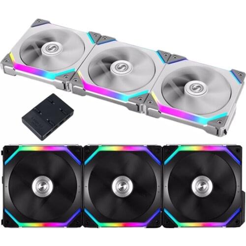 LIANLI UNI FAN SL120 Cable Free,PIN To PIN Contact Point For Receiving Power Signal / Designated Cable Modules /Black /White