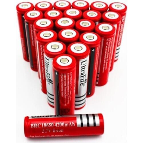 600pcs /lot 18650 4200mah Rechargeable Lithium Li-ion Battery for Electronic Cigarette LED Camera Laser Flashlight