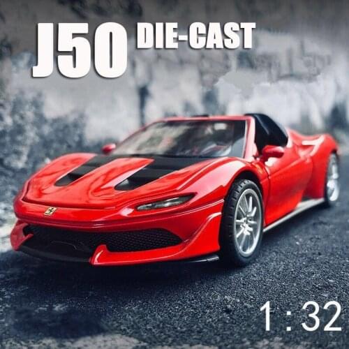 New 1:32 convertible Ferrari J50 alloy car model die casting and toy car car model simulation model collection gift for children