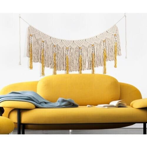 Fashion Boho Decor Tapestry Macrame Wall Hanging Living Room Background Decor Hand Knitting Door Curtain Chic Ornaments
