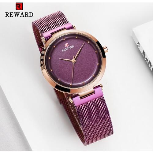 REWARD Watches Women Fashion Simple Watch Reloj Mujer 2021Ultra-thin Stainless Steel Strap Quartz Watch Best Gifts For Ladies