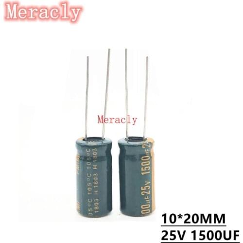 5PCS 25V 1500UF Wholesale aluminum electrolytic capacitors 20% high frequency and low resistance, good quality