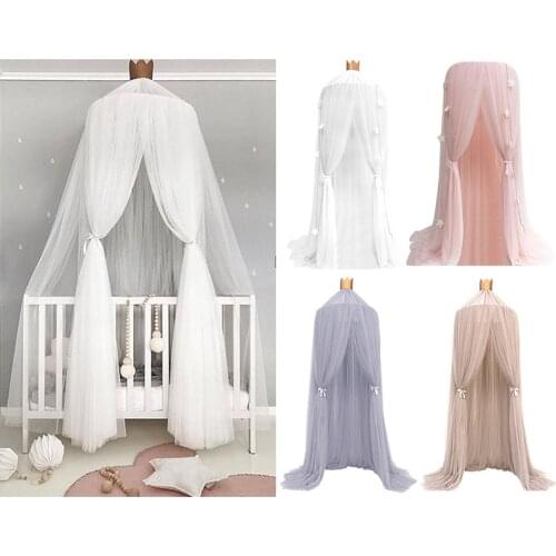 6 Colors Hanging Kids Baby Bedding Dome Bed Cotton Mosquito Net Bedcover Curtain For Baby Kids Reading Playing Home Decor