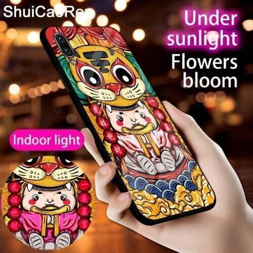 Luxury Ultraviolet Light Glass Case For Vivo X23 X27 Pro X21i X21 UD Lucky Mascot TPU Back Cover For Vivo NEX S / 3 5G