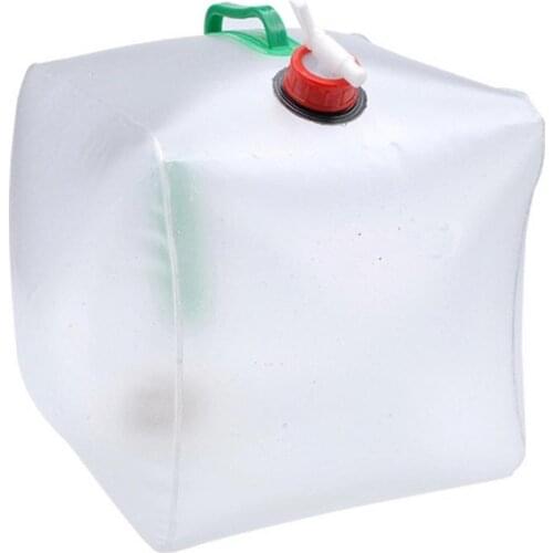 New 20L Outdoor Foldable Water Bag Large Capacity Vehicle Mounted Water Bucket Water Storage Tool for Hiking Camping Fishing