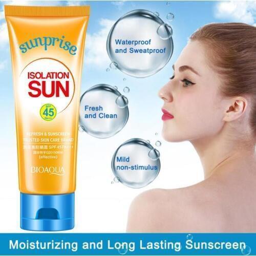 80ml Sunscreen Cream SPF 45 Uv Radiation Sun Protection Cream Pores Body Hydrate Whitening Lotion Protector Face Shrink Sun R0S7