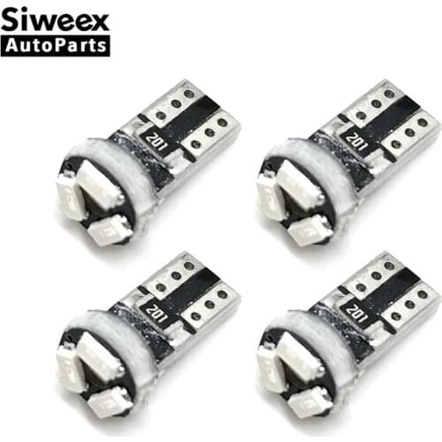 4X T5 LED Car Auto Instrument Lights SMD 3 3014 CANBUS Error Free 12V DC License Plate Lamp Gauge Bulbs White