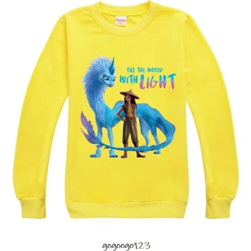 Raya and The Last Dragon Sweatshirt Boys Girls Round Neck Sweater 3D Children Clothing Kids Jacket Coat Long Sleeve Top