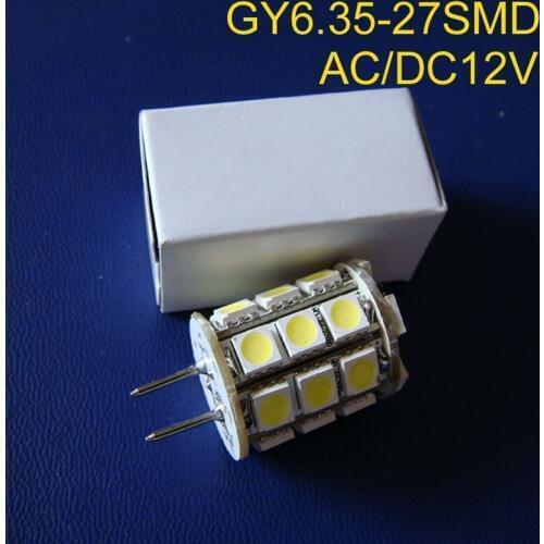 High quality AC/DC12V 5050 27SMD GY6.35 led lamps, 12V led GY6.35 bulb free shipping 2pcs/lot