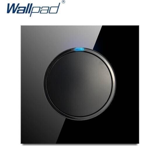 Wallpad 2019 New Arrival 1 Gang 2 Way Random Click Push Button Wall Light Switch With LED Indicator Crystal Glass Panel 16A