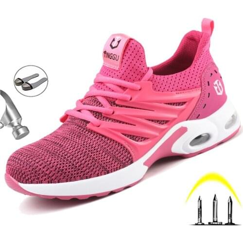 Safety Shoes Women Steel Toe Cap Indestructible Work Boot Anti-smash Puncture-Proof Lightweight Comfortable Sneakers Fashion