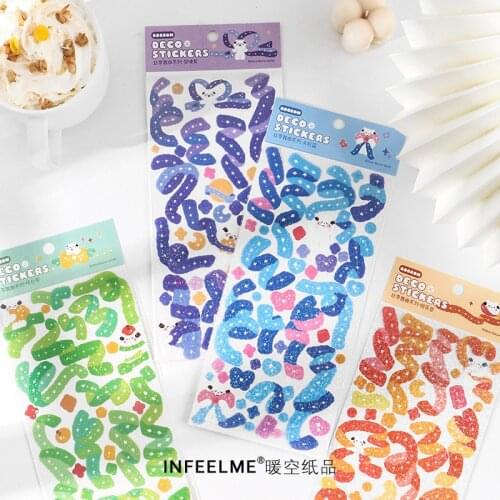 1Sheet Kawaii Cute Sequins Ribbon PET Stickers Diary Scrapbooking Label Stationery School Office Supplies Bullet Journal n863