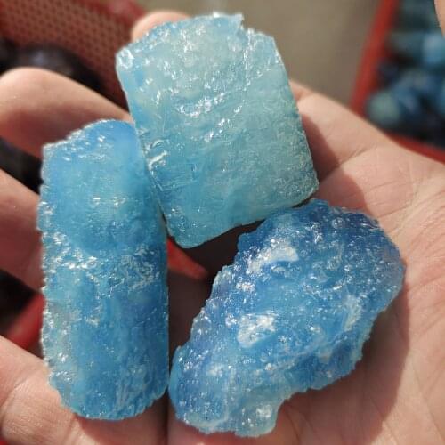 1pcs Beautiful 100% sea sapphire raw stone &natural aquamarine crystal reiki healing
