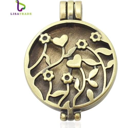 10PCS 33MM Antique Aromatherapy Diffuser Locket necklace Pendant For Perfume DIY 18 Styles can choose Fit 30MM Pads LSAR235-243