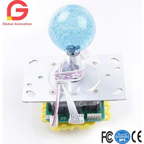 2PCS 5V LED Illuminated Arcade Joystick 4/8 way Switchable for USB Joystick Controller, Arcade Machine Replacement, Raspberry Pi