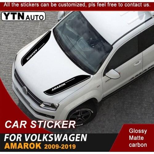 2pcs Bonnet Hood Scoop Car Stickers Stripe Graphic Vinyl Cool Car Decals Car Accessories For Volkswagen Amarok 2009-2018 2019