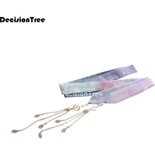 2021 china style traditional chinese hair accessories hanfu hair band embroidery tassel ribbon hair ribbons headdress headwear