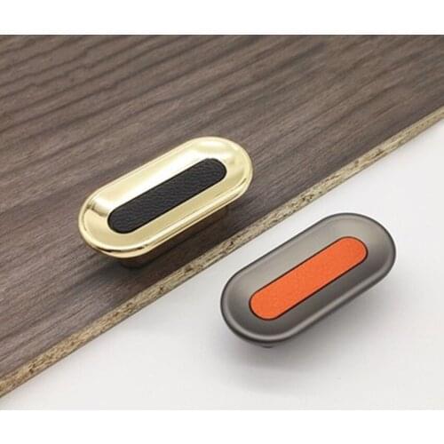 32mm modern simple fashion leather drawer tv cabinet furniture handle gold gary cupboard dresser kitchen cabinet knob handle