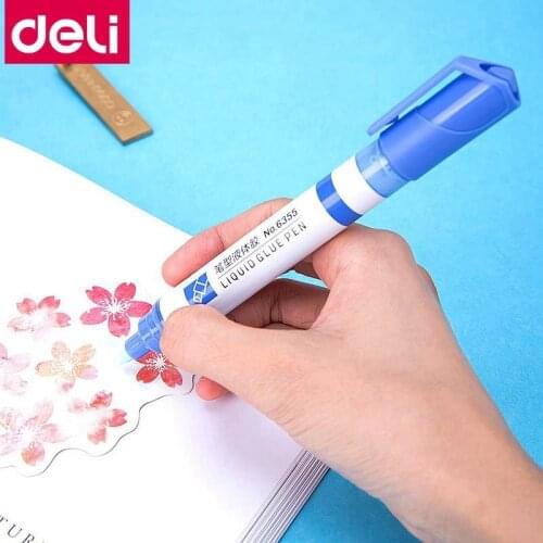 5PCS 24PCS/LOT Deli 68554/6355 pen shaped water glue 2.3ml 10ml liquid glue pen office home school student water glue
