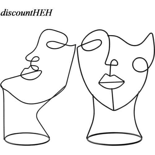 Abstract Character Art Ornaments Retro Iron Art Home Decoration Crafts Wig Hat Hat Rack Bracket Display Tool