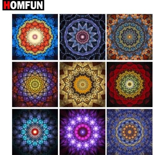 HOMFUN Full Square/Round Drill 5D DIY Diamond Painting "Religious Mandala" 3D Embroidery Cross Stitch 5D Home Decor Gift
