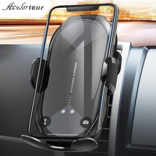 Car wireless charger automatic clamping phone holder for iphone 11 12 suker base mount mobile support Qi smartphone GPS stand