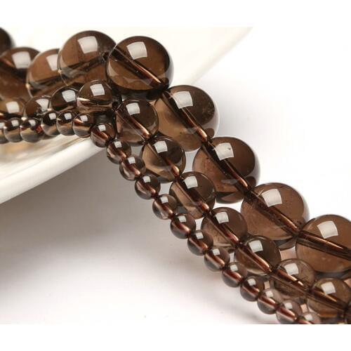 Natural Smoky Quartzs Beads For Jewelry Making 4/6/8/10/12/14mm 15inches DIY Jewellery Loose Round Spacer Crystal Stone Beads