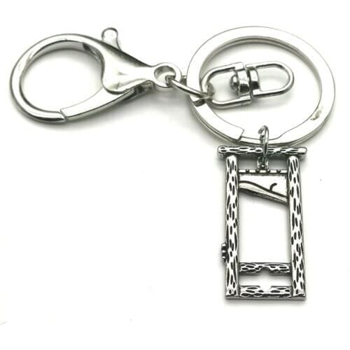 Guillotine Key Chain, Black Guillotine Key Chain Charm, Gothic Jewelry
