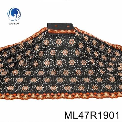 Black African Swiss lace Embroidery 2020 High quality cotton lace voile lace 7 yards per lot wedding decoration ML47R19/ML47R20