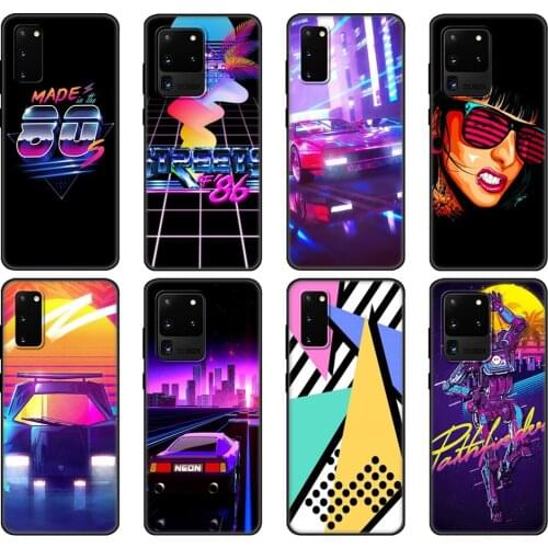 Black tpu Case For Samsung galaxy S20 /S20 PLUS/S20 ultra/S20+ /S20FE back cover Retro Vaporwave Vintage 80s