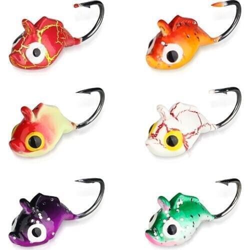 DNDYUJU 4PCS 18.5mm/1.8g Dolphin Shape Ice Fishing Lure Mini Metal Bait Ice Jig Mini Lead Hook Winter Fishing Hook Color random