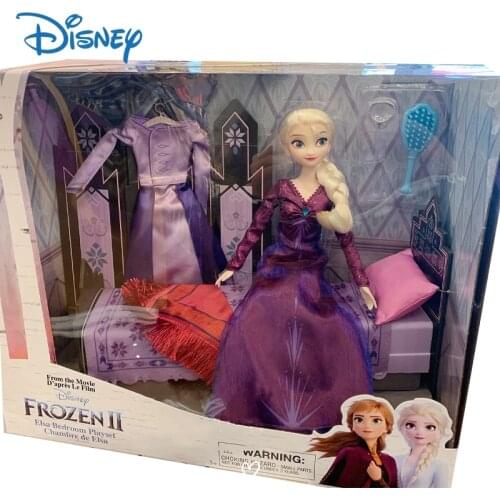 Disney Genuine Frozen Princess Dress Up Action Figure Toys Set Elsa Anna Anime Figures Dolls Birthday Gifts for Girls Kids Toys