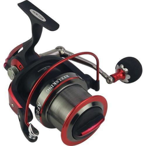 Spincasting Sea Fishing Spinning Reel 8000 Metal Spool 13+1BB 4.1 : 1 Big Saltwater Catfish Fishing Reel Long Distant Wheel