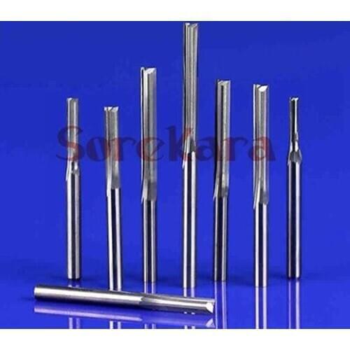 3.175*32mm Two Straight Flutes Milling Cutter CNC Carving Cutting Bits End Mill Cutters Tools For Carving Wood