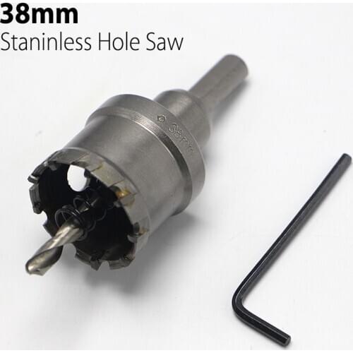 38mm 1.5" Core Drill Bit Hard Alloy Metal Hole Saw Drill Bit for Steel Metal Alloy Cutter Metal Working
