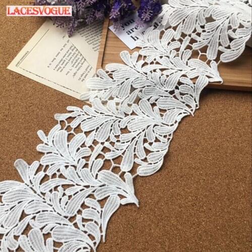 3yards 13cm Embroidery lace fabric Garment needlework sewing Patchwork DIY Handmade accessories Dress edge decoration 817