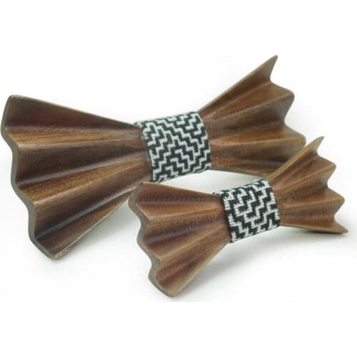 Linbaiway Wood Bow Tie for Mens Suit Handmade Wedding Butterfly Child Unisex Suit Shirt Christmas Gifts Wooden Bowtie Butterfly
