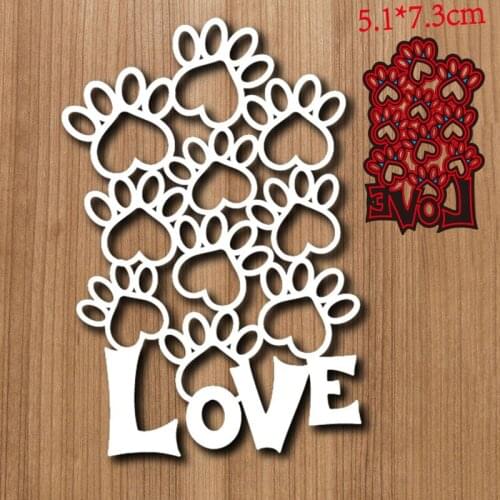 Miss Vintage Love Metal Cutting Dies For DIY Dog Paw Print Scrapbooking Decor Embossing Greeting Card Making Craft Stencil