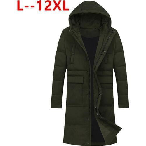 12XL 10XL 8XL New Arrival Winter Long Jacket Cotton Thick Male High Quality Casual Fashion Parkas Cotton Coat Men Brand Clothing