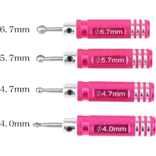 4pcs Steel 4.0/4.7/5.7/6.7mm Ball Head Reamer Driver Repair Tools Kit for RC Model Car Tools