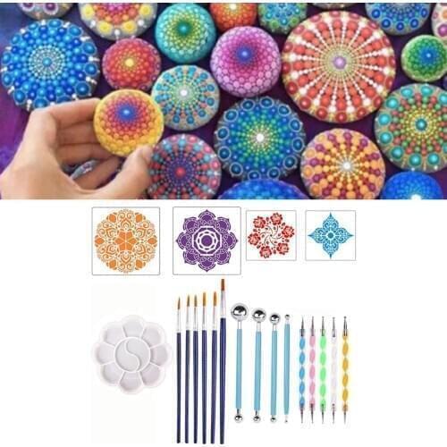 Dot Painting Tools Kit Dotting Tools Set Painting Dotting Stencils Kit Dotting Art Tools for Painting Rocks Clay Pottery Craft C