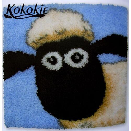 Handmade cross stitch sets sale Embroidery Pillowcase Needlework Crocheting Rug Kits cushion 3d carpet diy hook and latch kits