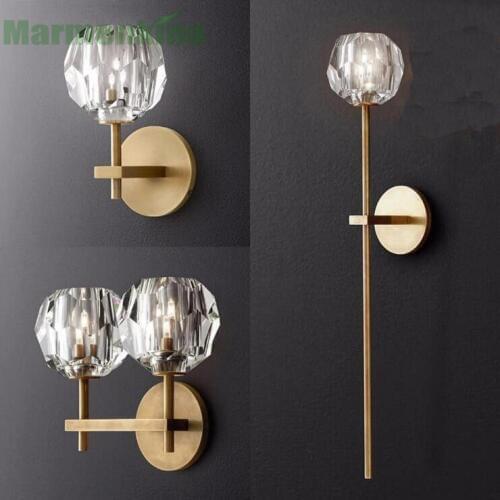 Wall lamp bedroom bedside living room aisle personality creative modern minimalist hotel crystal lamp free shipping