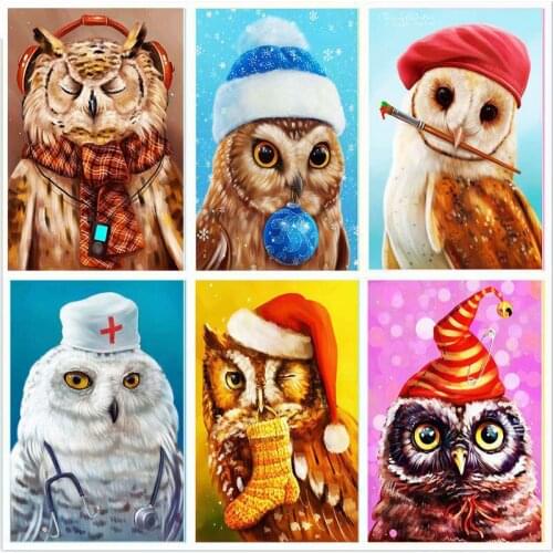 New arrival Diamond Embroidery Owl couple 5D Diy Diamond Painting Cross Stitch Sets Square Round Diamond Mosaic Rhinestones